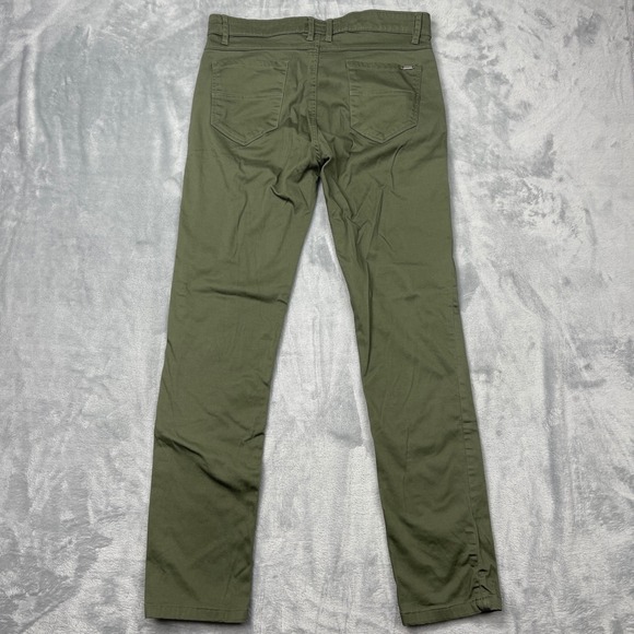 Guess Pants Mens 34x32 Green‎ Casual Flat Front Slim Fit Chinos - Picture 4 of 5